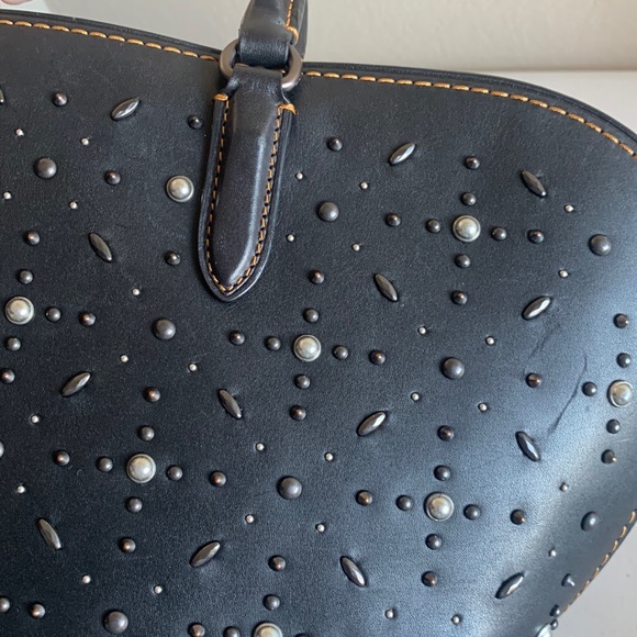 Coach 1941 Dakotah Prairie Rivet Studded Glovetanned Leather Satchel - Picture 14 of 16